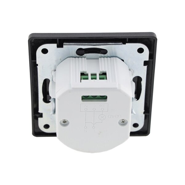 MILOS Bewegungsmelder 160° 7m Reichweite 230V I 3-Draht I Für LED geeignet I mit 1-fach Rahmen Anthrazit