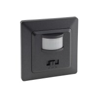 MILOS Bewegungsmelder 160° 7m Reichweite 230V I 3-Draht I Für LED geeignet I mit 1-fach Rahmen Anthrazit