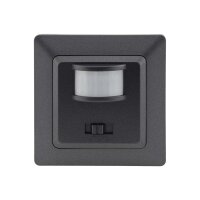 MILOS Bewegungsmelder 160° 7m Reichweite 230V I 3-Draht I Für LED geeignet I mit 1-fach Rahmen Anthrazit