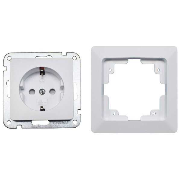 MILOS Starterset 6 Steckdosen & 2 Wechselschalter weiß matt