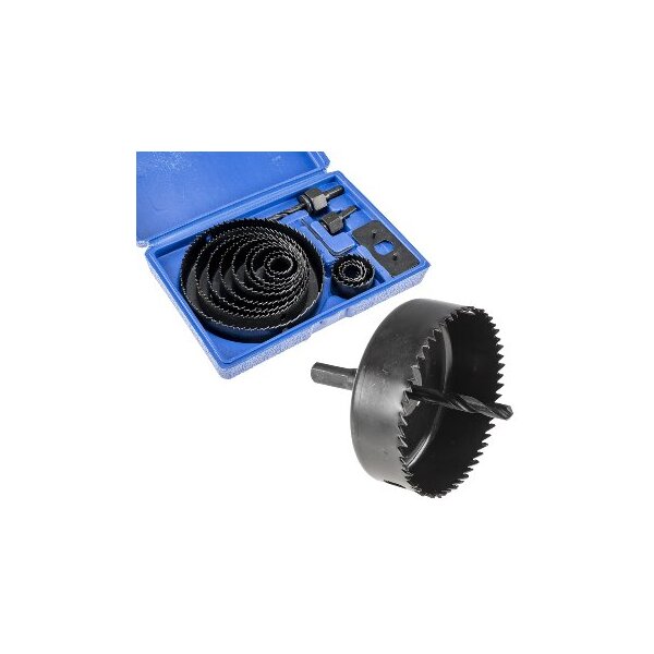 Lochsäge Rundsäge 16-teilig, 12 Größen im Koffer I für Holz Rigips Blech Kunststoff