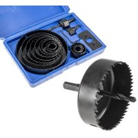 Lochsäge Rundsäge 16-teilig, 12 Größen im Koffer I für Holz Rigips Blech Kunststoff