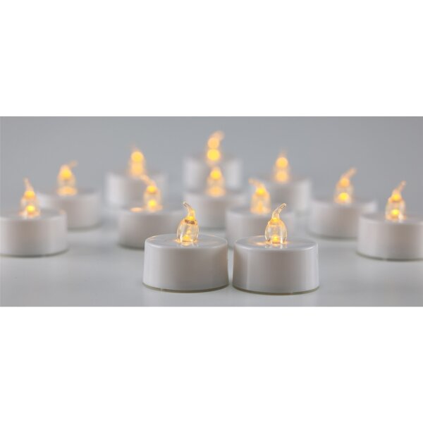 LED Teelichter 12er Set flackernd mit Batterie – warmweiß