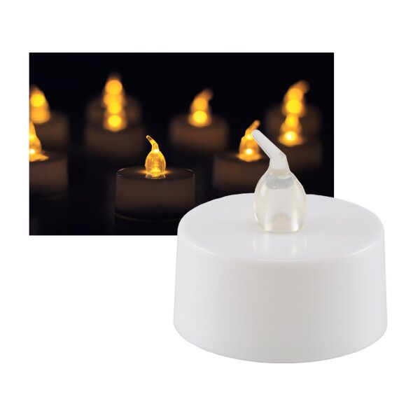 LED Teelichter 12er Set flackernd mit Batterie – warmweiß