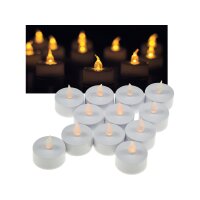 LED Teelichter 12er Set flackernd mit Batterie – warmweiß