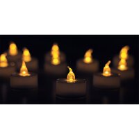 LED Teelichter 12er Set flackernd mit Batterie – warmweiß