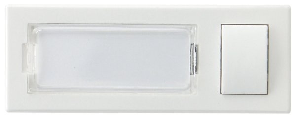 Klingeltaster mit Namensschild, weiß Kunststoff, 91x32x18mm