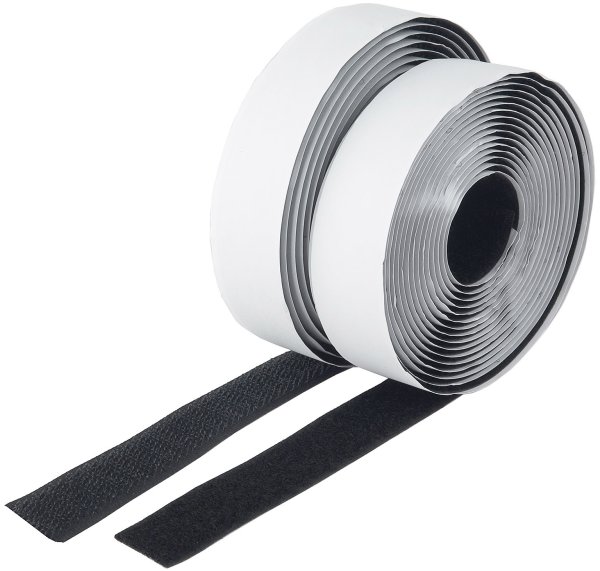 Klettband 10m auf Rolle, selbstklebend 2-lagig, 1000x2cm, schwarz