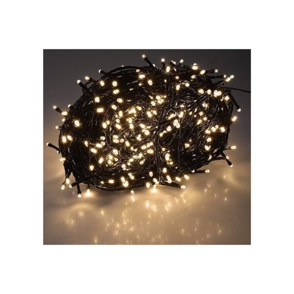 LED Lichterkette Außen 65?m – 600 LEDs warmweiß – wetterfest IP44