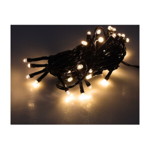 LED Deko-Lichterkette warmweiß – 4?m, 40 LEDs, IP44 Netzteil, schwarz