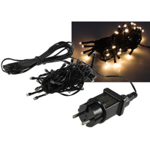 LED Deko-Lichterkette warmweiß – 4?m, 40 LEDs, IP44 Netzteil, schwarz