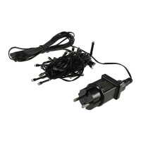 LED Deko-Lichterkette warmweiß – 4?m, 40 LEDs, IP44 Netzteil, schwarz