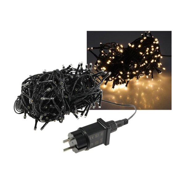 LED Außen-Lichterkette CT-ALK200 – 20?m, 200 LEDs warmweiß, IP44, schwarz