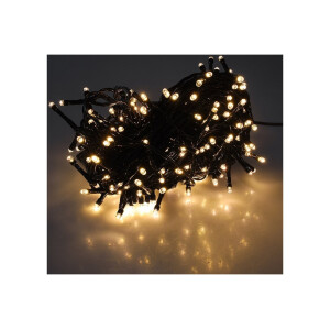 LED Außen-Lichterkette CT-ALK200 – 20?m, 200 LEDs warmweiß, IP44, schwarz
