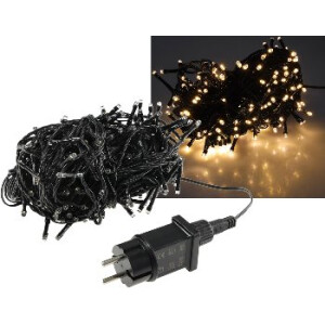 LED Außen-Lichterkette CT-ALK200 – 20?m, 200 LEDs warmweiß, IP44, schwarz