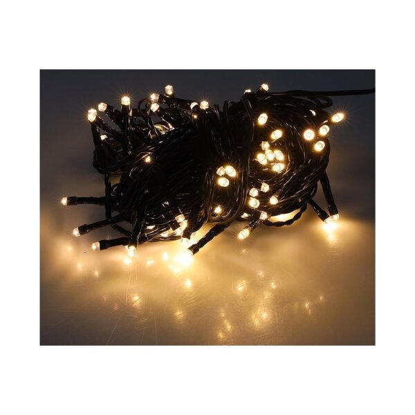 LED Außen-Lichterkette CT-ALK100 – 10?m, 100 LEDs warmweiß, IP44, schwarz