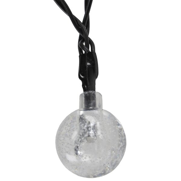 LED Batterie-Lichterkette 6m 40 Kugeln in Kristall Design Kugel Ø 23mm 2 Modi 3x AA Batterie Warmweiß