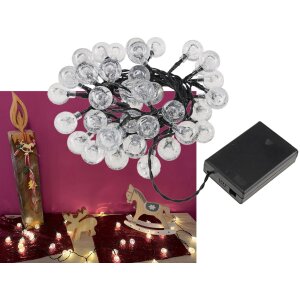 LED Batterie-Lichterkette 6m 40 Kugeln in Kristall Design...