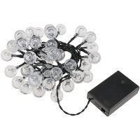 LED Batterie-Lichterkette 6m 40 Kugeln in Kristall Design Kugel Ø 23mm 2 Modi 3x AA Batterie Warmweiß