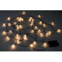 LED Batterie-Lichterkette 6m 40 Kugeln in Kristall Design Kugel Ø 23mm 2 Modi 3x AA Batterie Warmweiß