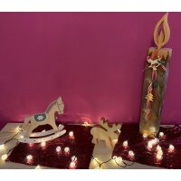 LED Batterie-Lichterkette 6m 40 Kugeln in Kristall Design Kugel Ø 23mm 2 Modi 3x AA Batterie Warmweiß