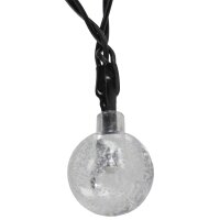 LED Batterie-Lichterkette 6m 40 Kugeln in Kristall Design Kugel Ø 23mm 2 Modi 3x AA Batterie Warmweiß