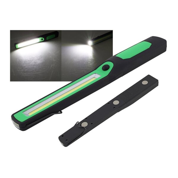 LED Arbeitsleuchte Werkstattleuchte schmal & flach Inspektionsleuchte 3W Batteriebetrieben 300 Lumen Haken Magnetfuß