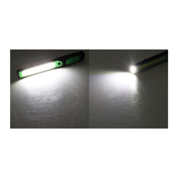 LED Arbeitsleuchte Werkstattleuchte schmal & flach Inspektionsleuchte 3W Batteriebetrieben 300 Lumen Haken Magnetfuß
