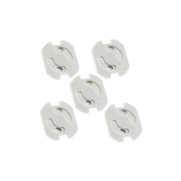 Kindersicherung für Steckdosen 5 Stück zum Kleben I Kinderschutz für Steckdosen I Steckdosen-Absicherung I erhöhte Sicherheit I Dreh-Mechanik I Weiß