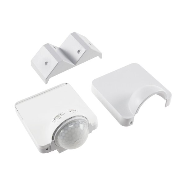 IP65 Bewegungsmelder Aussen 360° Aufputz 10 Meter Reichweite Eck Montage Weiß