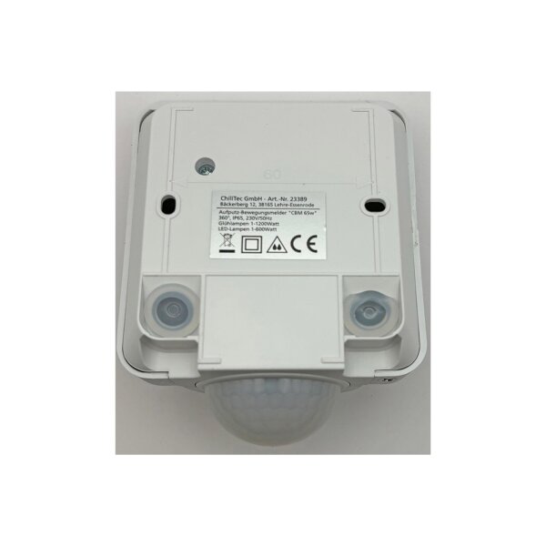 IP65 Bewegungsmelder Aussen 360° Aufputz 10 Meter Reichweite Eck Montage Weiß