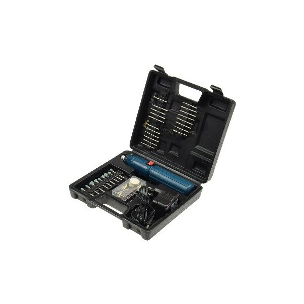 Gravur Schleif Werkzeug Akku Bohrmaschine mit 51 Werkzeugen Schleifen Reinigen Gravieren inkl. Transport Koffer