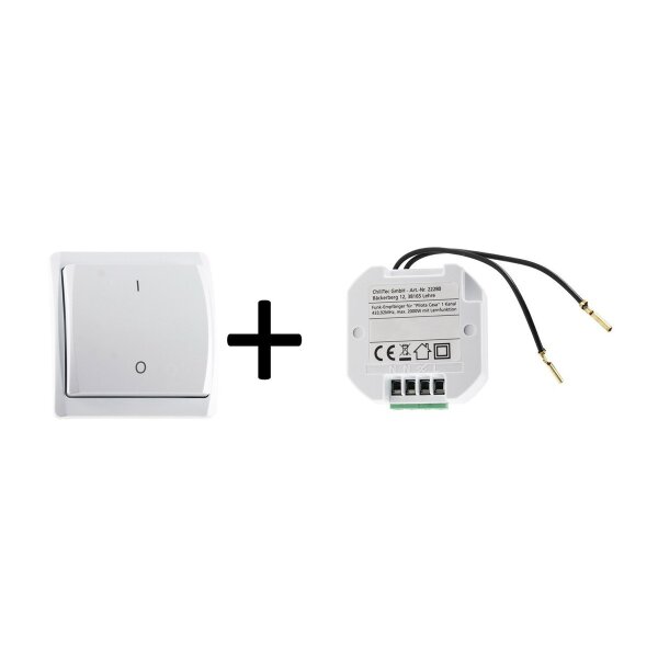 Pilota Casa Funk Starter-Set No.3 – Funk-Wandschalter & Empfänger | 230V | bis 2000W