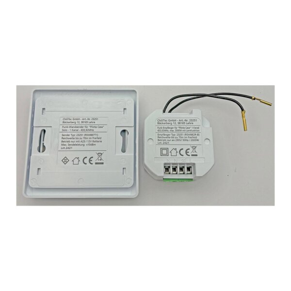 Pilota Casa Funk Starter-Set No.3 – Funk-Wandschalter & Empfänger | 230V | bis 2000W