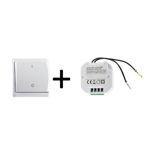 Pilota Casa Funk Starter-Set No.3 – Funk-Wandschalter & Empfänger | 230V | bis 2000W