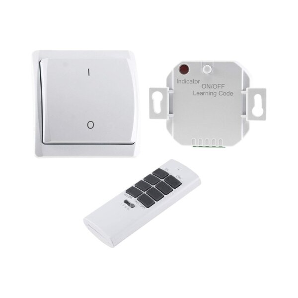 Funk-Schalter Set Pilota Casa Funk-Empfänger mit Funk-Wandschalter 230V Fernbedienung max. 2000Watt bis 30m Reichweite