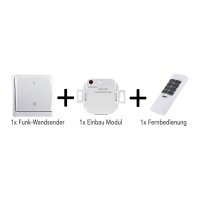 Funk-Schalter Set Pilota Casa Funk-Empfänger mit Funk-Wandschalter 230V Fernbedienung max. 2000Watt bis 30m Reichweite