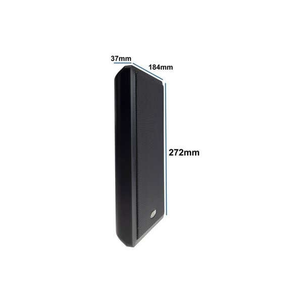 Flatpanel-Lautsprecher 2-Wege 40Watt 2 Stück Wand-Lautsprecher 37mm flach Schwarz