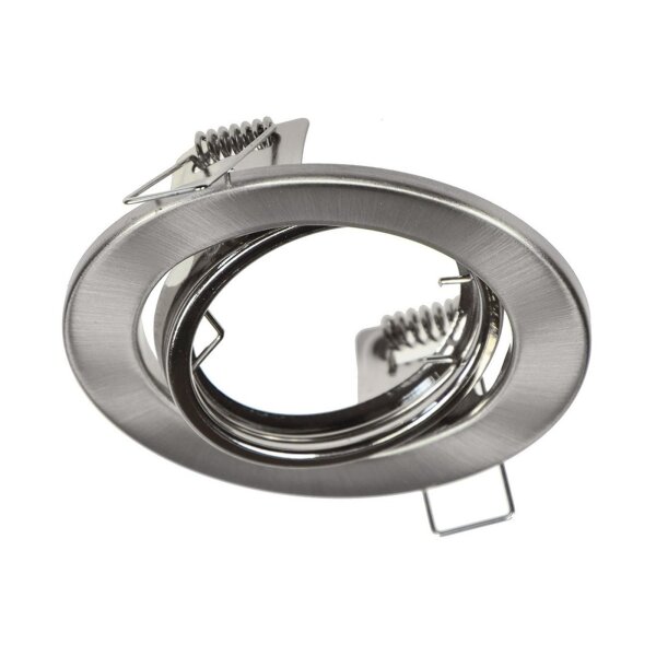 Einbaustrahler Einbauleuchte für Decken Aussen Ø88mm Loch Ø68mm Schwenkbar für 50mm LED Halogen Leuchtmittel Silber Chrom Matt