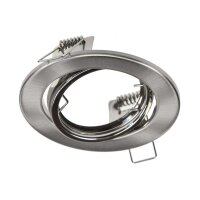 Einbaustrahler Einbauleuchte für Decken Aussen Ø88mm Loch Ø68mm Schwenkbar für 50mm LED Halogen Leuchtmittel Silber Chrom Matt