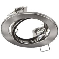 Einbaustrahler Einbauleuchte für Decken Aussen Ø88mm Loch Ø68mm Schwenkbar für 50mm LED Halogen Leuchtmittel Silber Chrom Matt