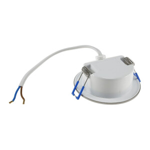 LED-Einbauleuchte "Flat-30 FR-R" 3000K Ø85x30mm, 5W, 590lm, IP44, rund, poliert