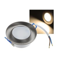 LED-Einbauleuchte "Flat-30 FR-R" 3000K Ø85x30mm, 5W, 590lm, IP44, rund, poliert