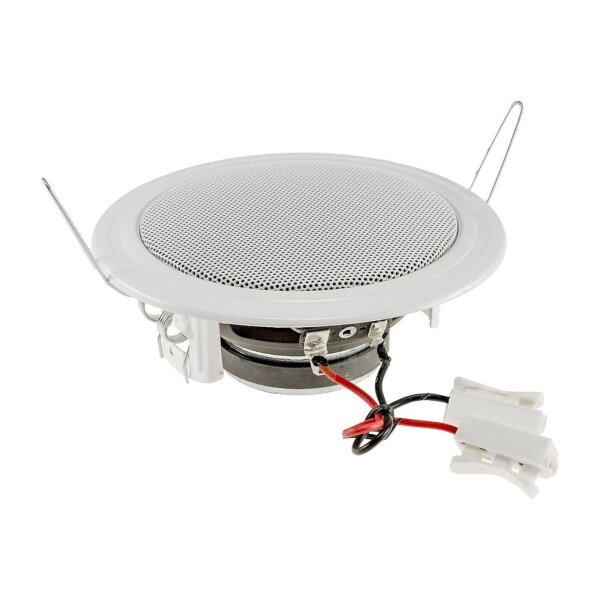 Einbaulautsprecher mit Bluetooth-Verstärker 2 Lautsprecher & Aktiv Verstärker 120W für Decke & Wand Feder-Montage Weiß