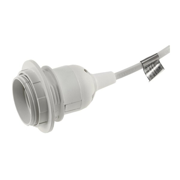 E27 Lampenfassung mit Schalter Fassung 3,4m Kabel Schnurschalter inkl. Montagering Ø 40mm für Lampenschirm Papier Leuchten Stern Lampen Weiß