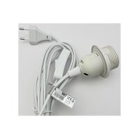 E27 Lampenfassung mit Schalter Fassung 3,4m Kabel Schnurschalter inkl. Montagering Ø 40mm für Lampenschirm Papier Leuchten Stern Lampen Weiß