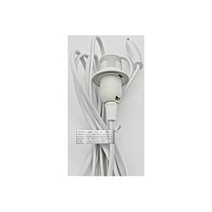 E14 Lampenfassung mit 3,4m Kabel Schalter Schnurschalter I inkl. Montagering Ø 40mm für Lampenschirm Papier Leuchten Stern Lampen Weiß
