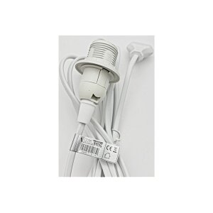 E14 Lampenfassung mit 3,4m Kabel Schalter Schnurschalter I inkl. Montagering Ø 40mm für Lampenschirm Papier Leuchten Stern Lampen Weiß
