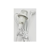 E14 Lampenfassung mit 3,4m Kabel Schalter Schnurschalter I inkl. Montagering Ø 40mm für Lampenschirm Papier Leuchten Stern Lampen Weiß