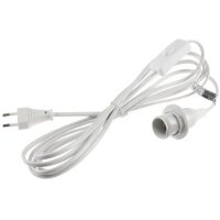 E14 Lampenfassung mit 3,4m Kabel Schalter Schnurschalter I inkl. Montagering Ø 40mm für Lampenschirm Papier Leuchten Stern Lampen Weiß